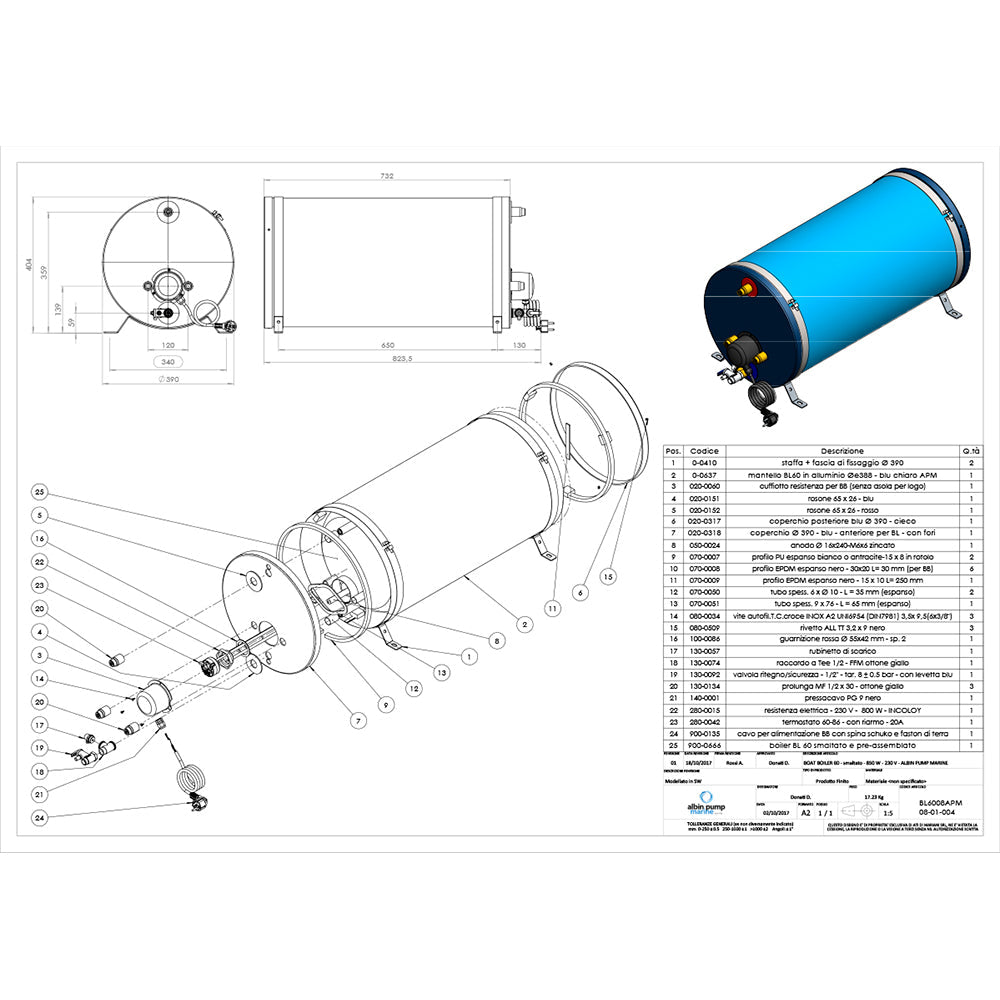 Albin Group Marine Premium Water Heater 16G - 120V [08 - 01 - 027] - The Happy Skipper