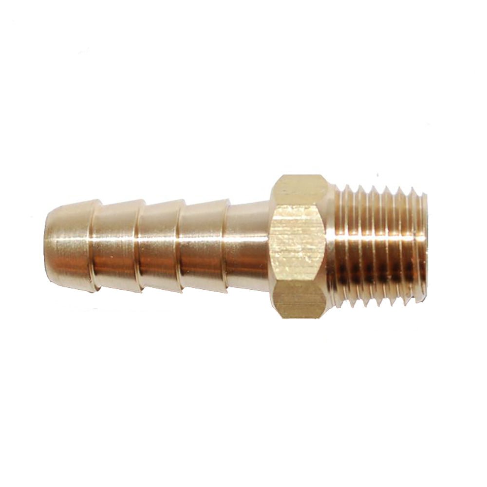 Attwood Universal Brass Fuel Hose Fitting - 1/4" NPT x 5/16" Barb [88FBM101 - 6] - The Happy Skipper