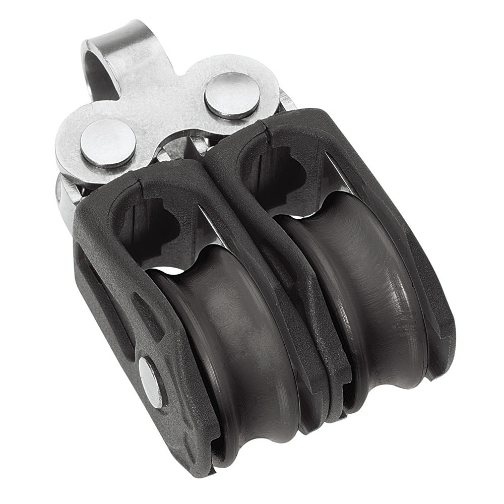 Barton Marine Size 0 20mm Plain Bearing Pulley Block Double Fixed Eye [N00210] - The Happy Skipper