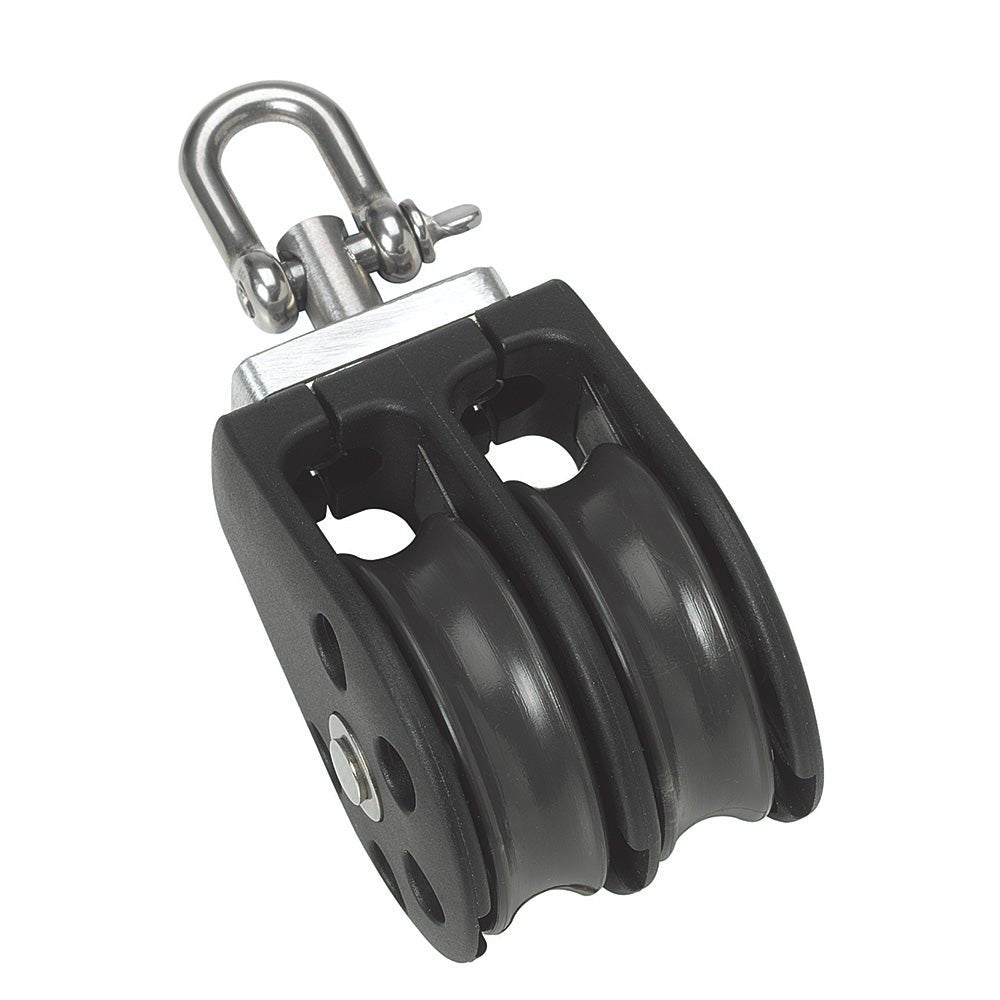 Barton Marine Size 3 45mm Plain Bearing Pulley Block Double w/Swivel [N03230] - The Happy Skipper