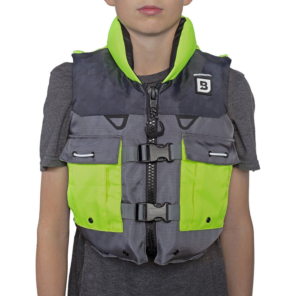 Bluestorm Classic Youth Fishing Life Jacket - Hi-Vis [BS-365-HVS-Y] - The Happy Skipper