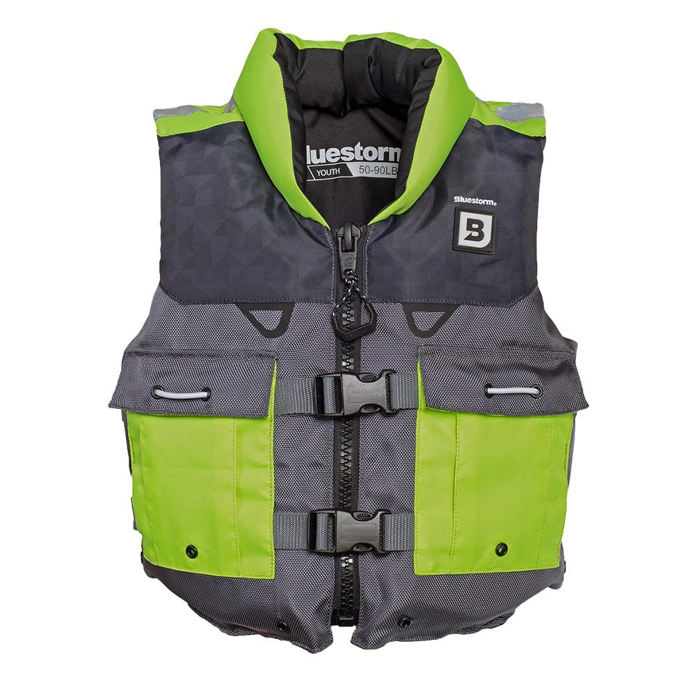 Bluestorm Classic Youth Fishing Life Jacket - Hi-Vis [BS-365-HVS-Y] - The Happy Skipper