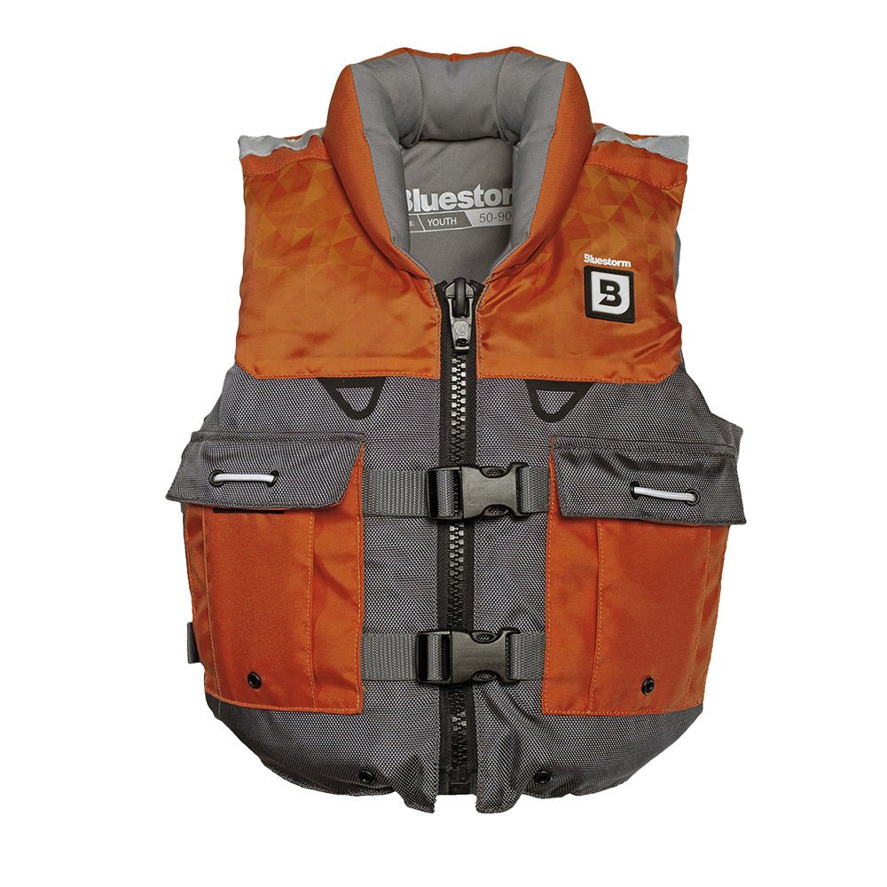 Bluestorm Classic Youth Fishing Life Jacket - Optic Orange [BS-365-ORG-Y] - The Happy Skipper