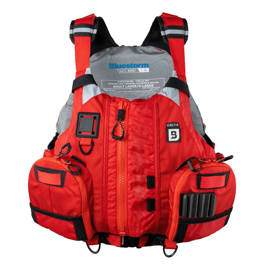 Bluestorm Kinetic Kayak Fishing Vest - Nitro Red - 2XL/3XL [BS - 409 - RED - XXL] - The Happy Skipper