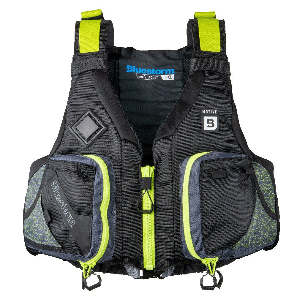 Bluestorm Motive Kayak Fishing Vest - Hi-Vis - 2XL/3XL [BS-248-HVS-2/3XL] - The Happy Skipper