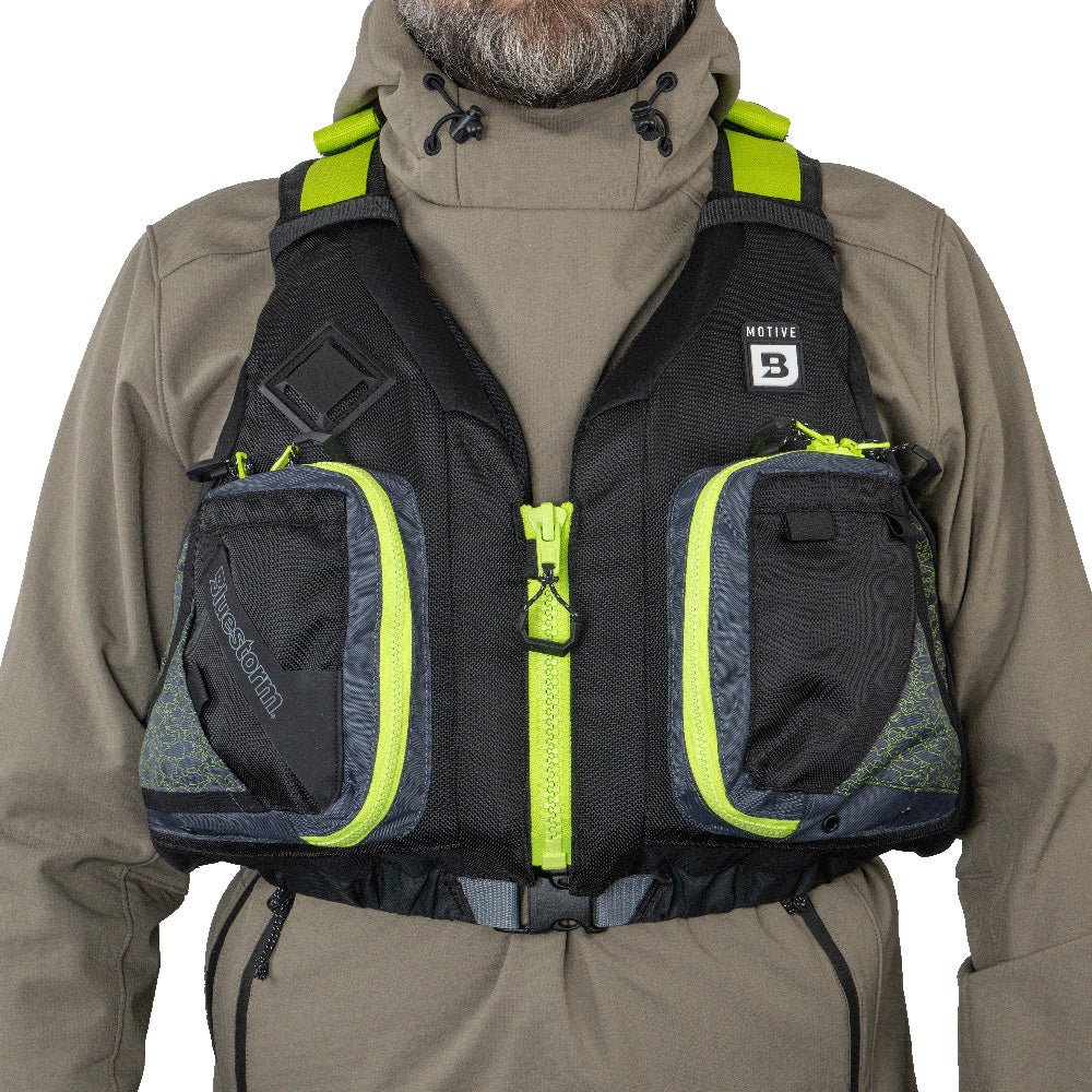 Bluestorm Motive Kayak Fishing Vest - Hi-Vis - 2XL/3XL [BS-248-HVS-2/3XL] - The Happy Skipper