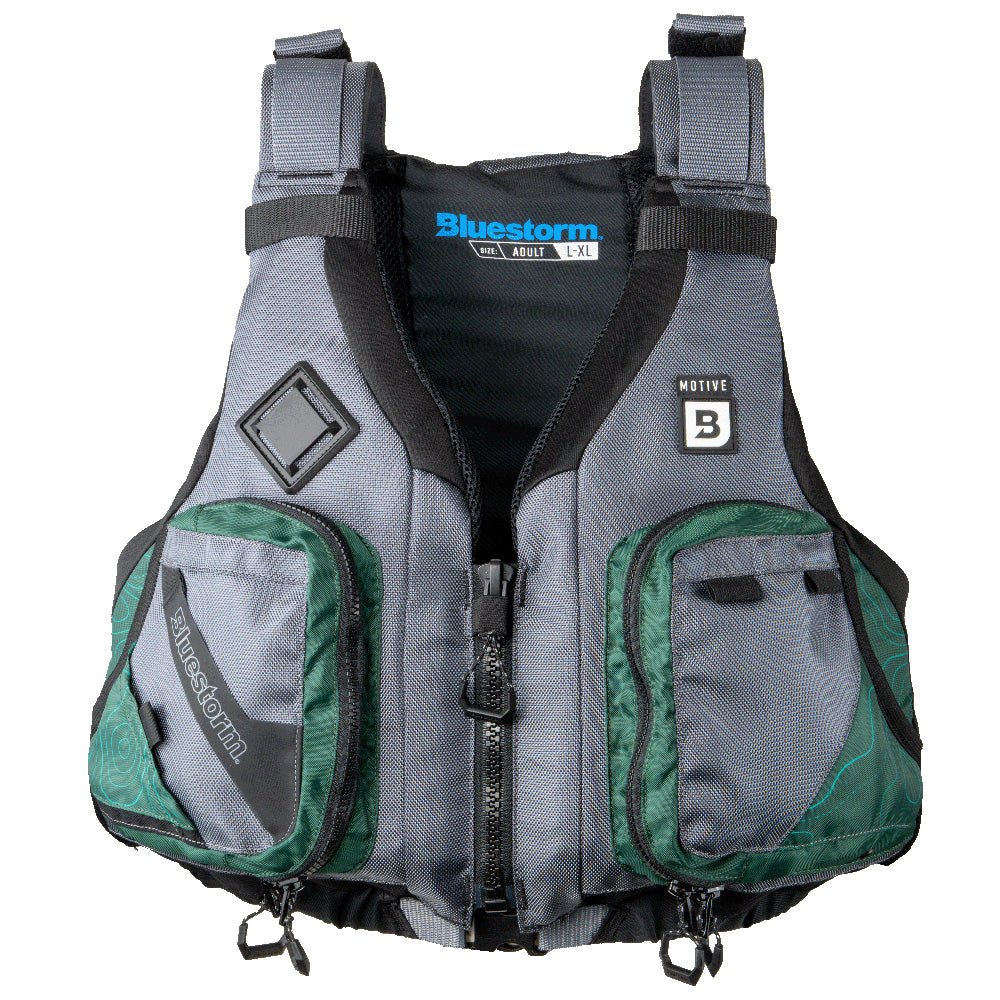 Bluestorm Motive Kayak Fishing Vest - Hunter Green - 2XL/3XL [248 - HNT - 2/3XL] - The Happy Skipper