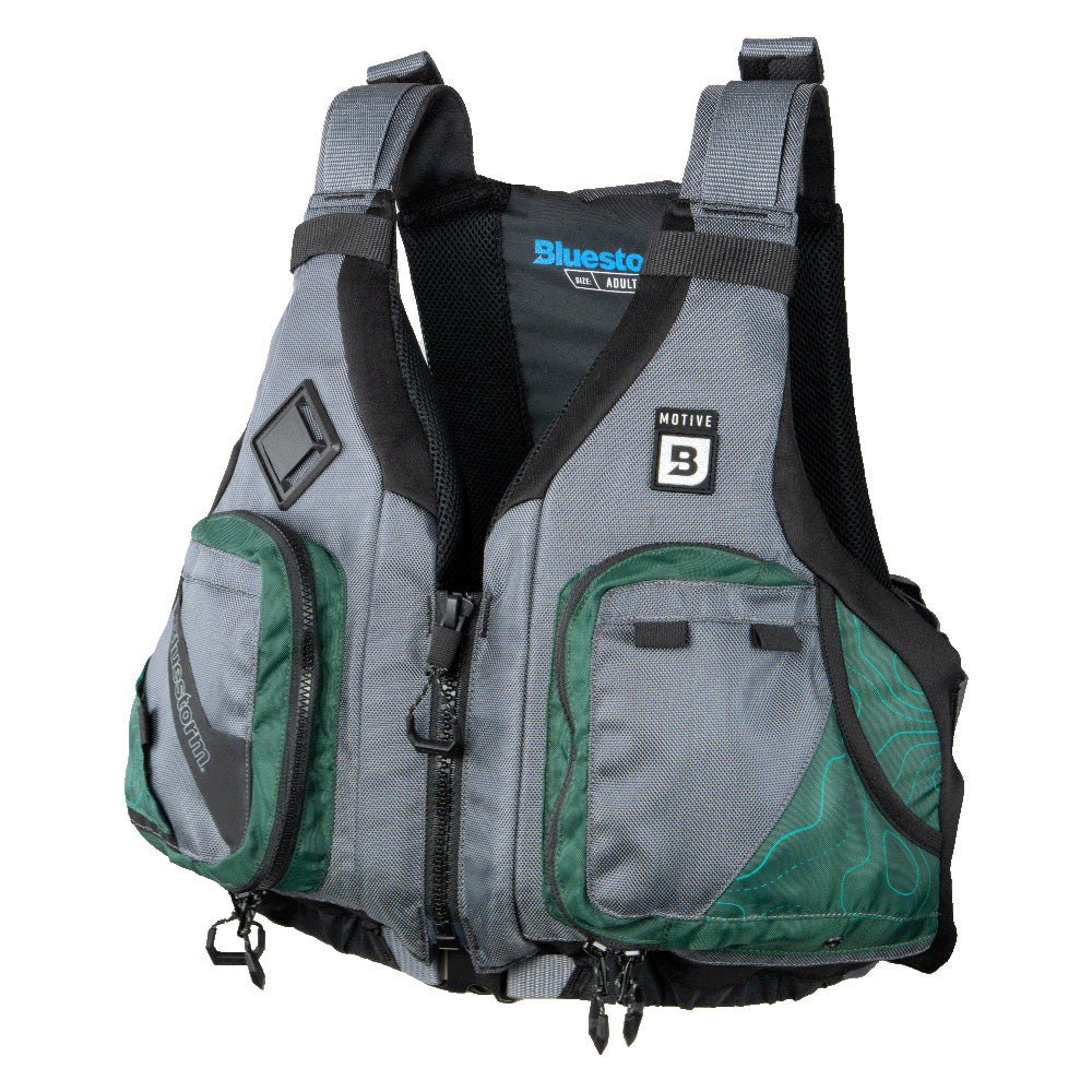 Bluestorm Motive Kayak Fishing Vest - Hunter Green - S/M [BS-248-HNT-S/M] - The Happy Skipper