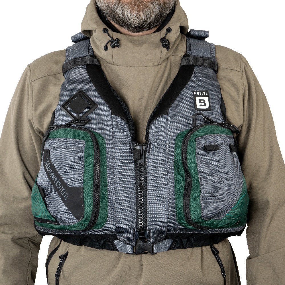 Bluestorm Motive Kayak Fishing Vest - Hunter Green - S/M [BS-248-HNT-S/M] - The Happy Skipper