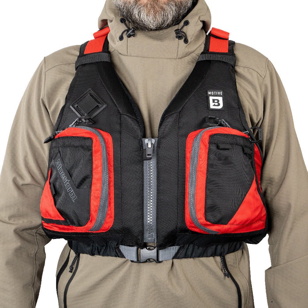 Bluestorm Motive Kayak Fishing Vest - Nitro Red - S/M [BS-248-RDD-S/M] - The Happy Skipper