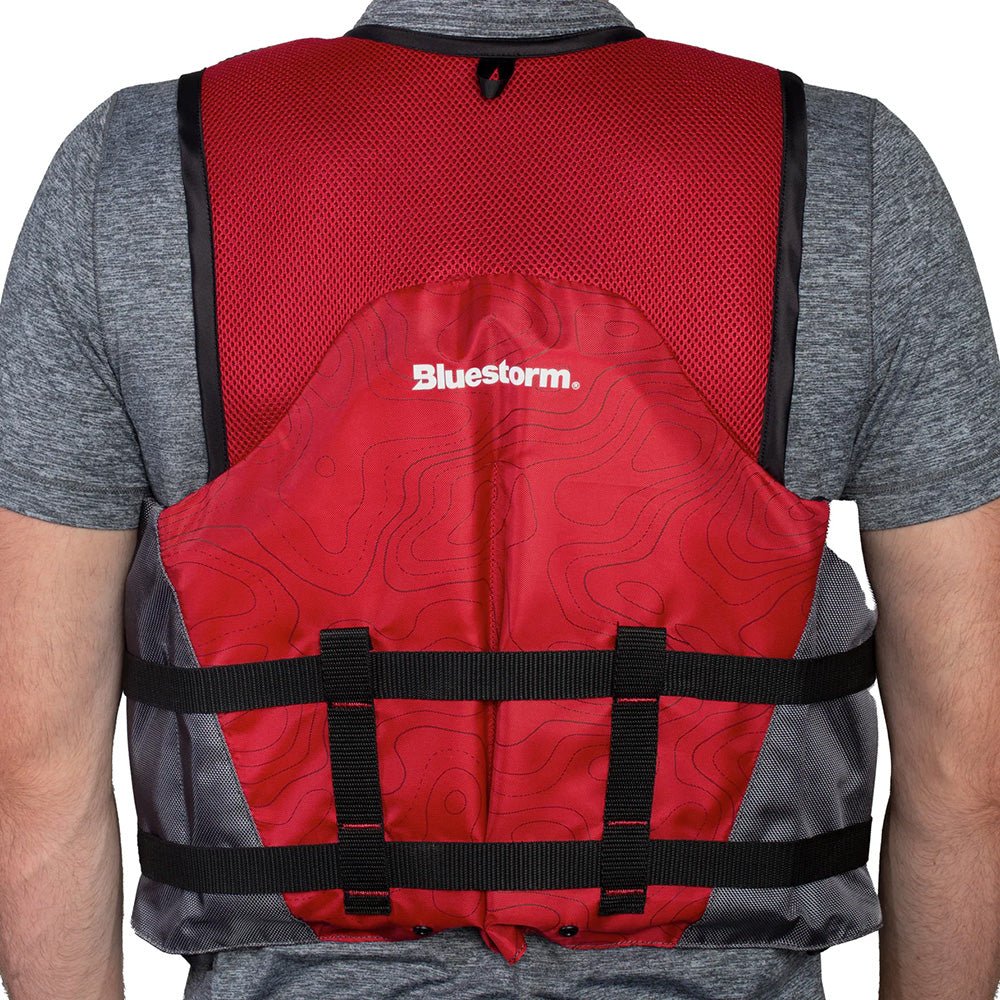 Bluestorm Sportsman Adult Mesh Fishing Life Jacket - Nitro Red - 2XL/3XL [BS-105-FDC-2/3X] - The Happy Skipper