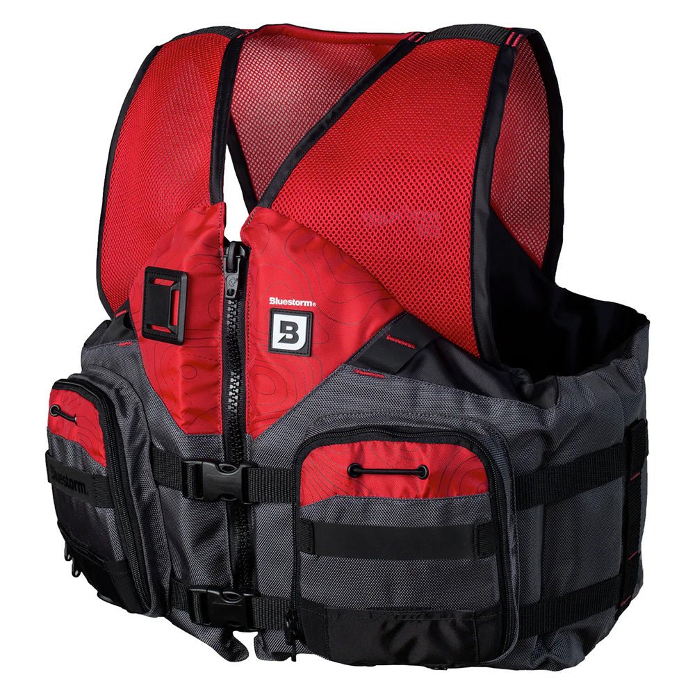 Bluestorm Sportsman Adult Mesh Fishing Life Jacket - Nitro Red - L/XL [BS-105-FDC-L/XL] - The Happy Skipper