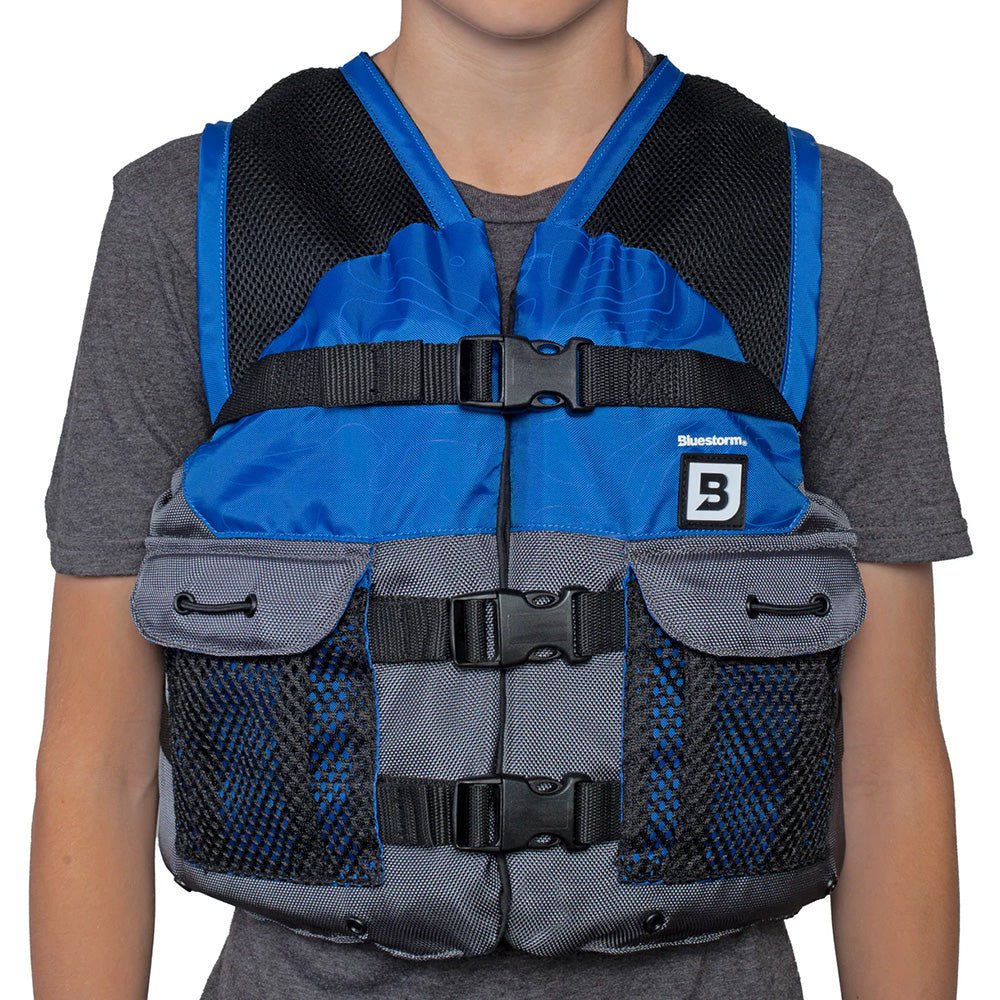 Bluestorm Sportsman Youth Mesh Fishing Life Jacket - Deep Blue [BS-105-NAV-Y] - The Happy Skipper