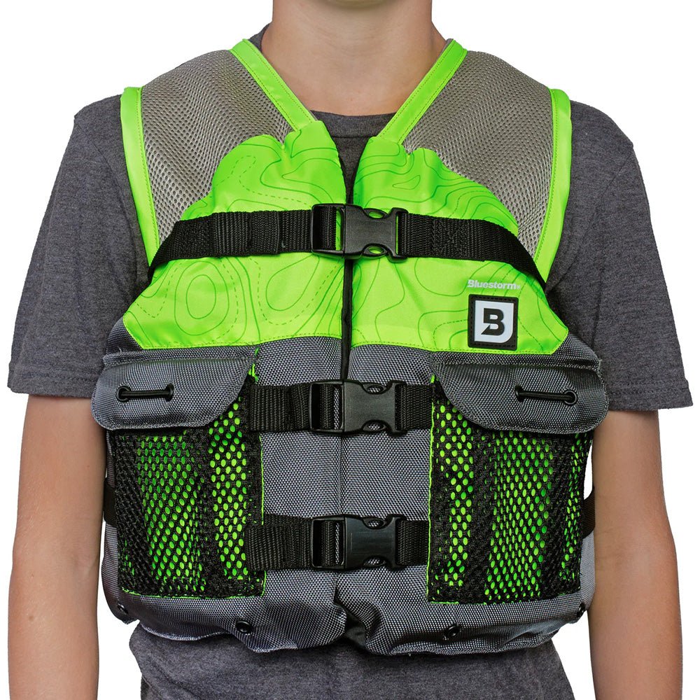 Bluestorm Sportsman Youth Mesh Fishing Life Jacket - Hi - Vis [BS - 105 - HVS - Y] - The Happy Skipper