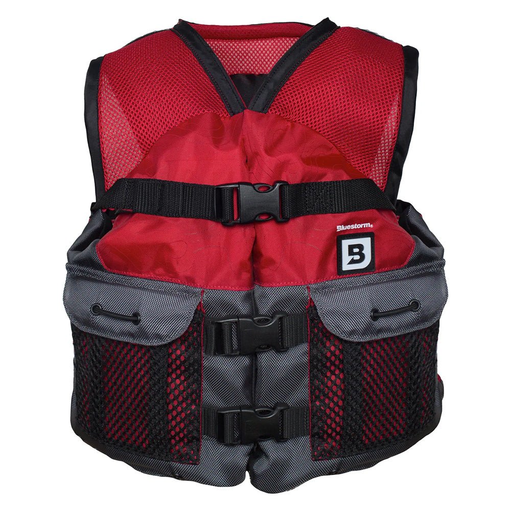 Bluestorm Sportsman Youth Mesh Fishing Life Jacket - Nitro Red [BS-105-RED-Y] - The Happy Skipper