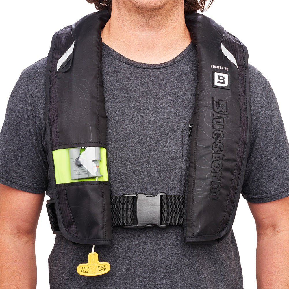 Bluestorm Stratus 35 Auto Type II Inflatable PFD - Apex Black [T1H-19-BLK] - The Happy Skipper