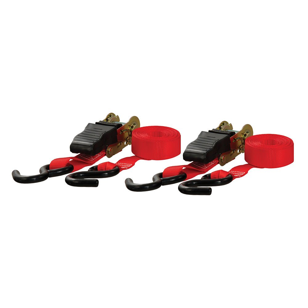 CURT 10 Red Cargo Straps w/"S" Hooks - 500 lbs - 2 Pack [83001] - The Happy Skipper