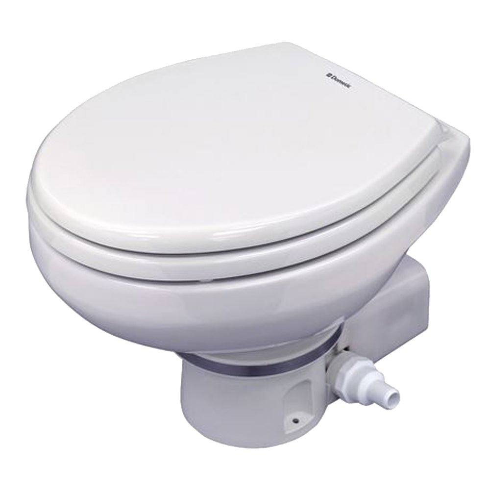 Dometic MasterFlush 7160 White Electric Macerating Toilet - 12V w/Orbit Base Raw Water Flush [304716001] - The Happy Skipper