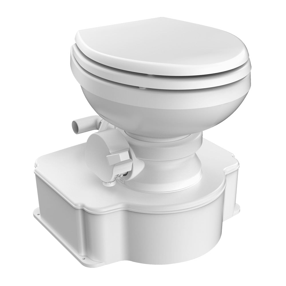 Dometic White M65 Marine Gravity Toilet - Elongated Seat Size w/Foot Pedal [312500001] - The Happy Skipper