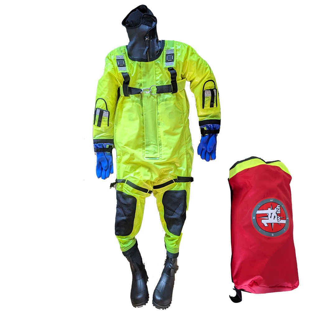 First Watch RS - 1008 Ice Rescue Suit Hi - Vis Yellow - Jumbo (Built to Fit Over 6') [RS - 1008 - HV - U] - The Happy Skipper