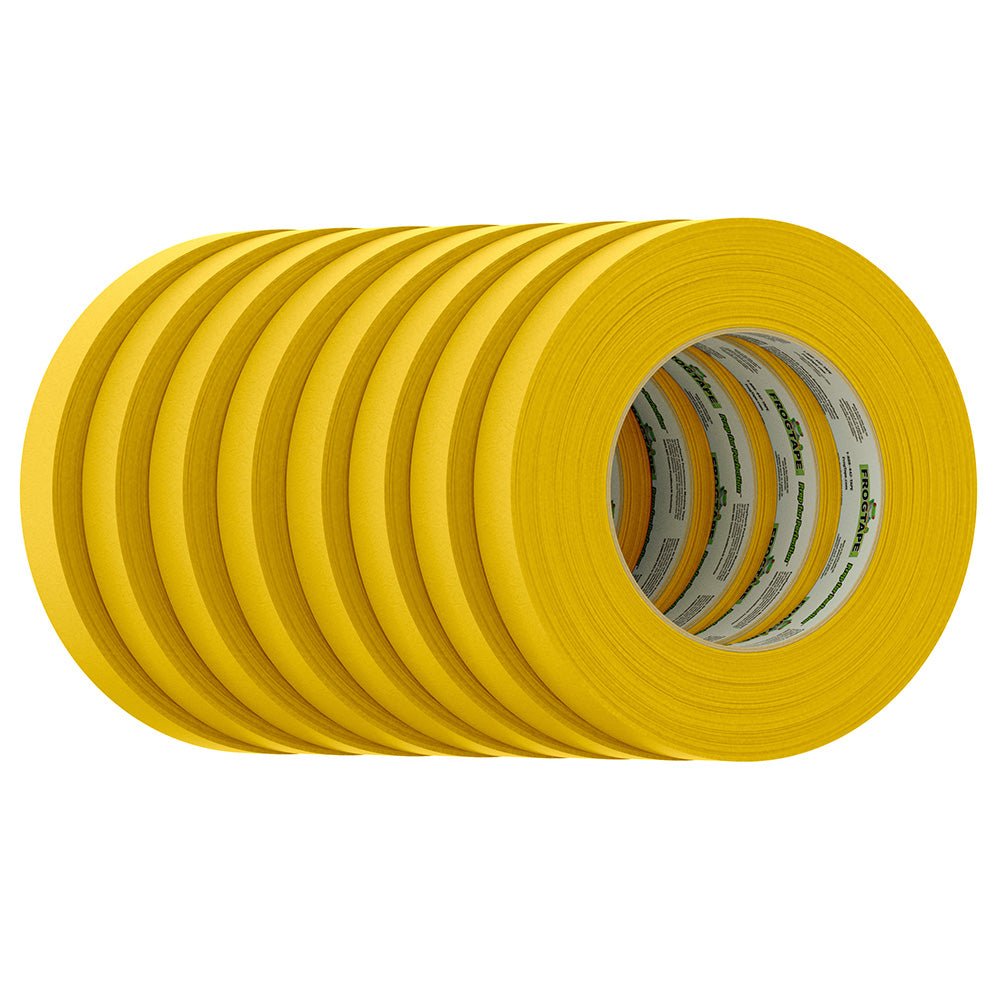 FrogTape CP 225 Medium - High Adhesion Masking Tape - 18MM x 55M x 8 - Pack - Gold - Rated for 225F [105545] - The Happy Skipper