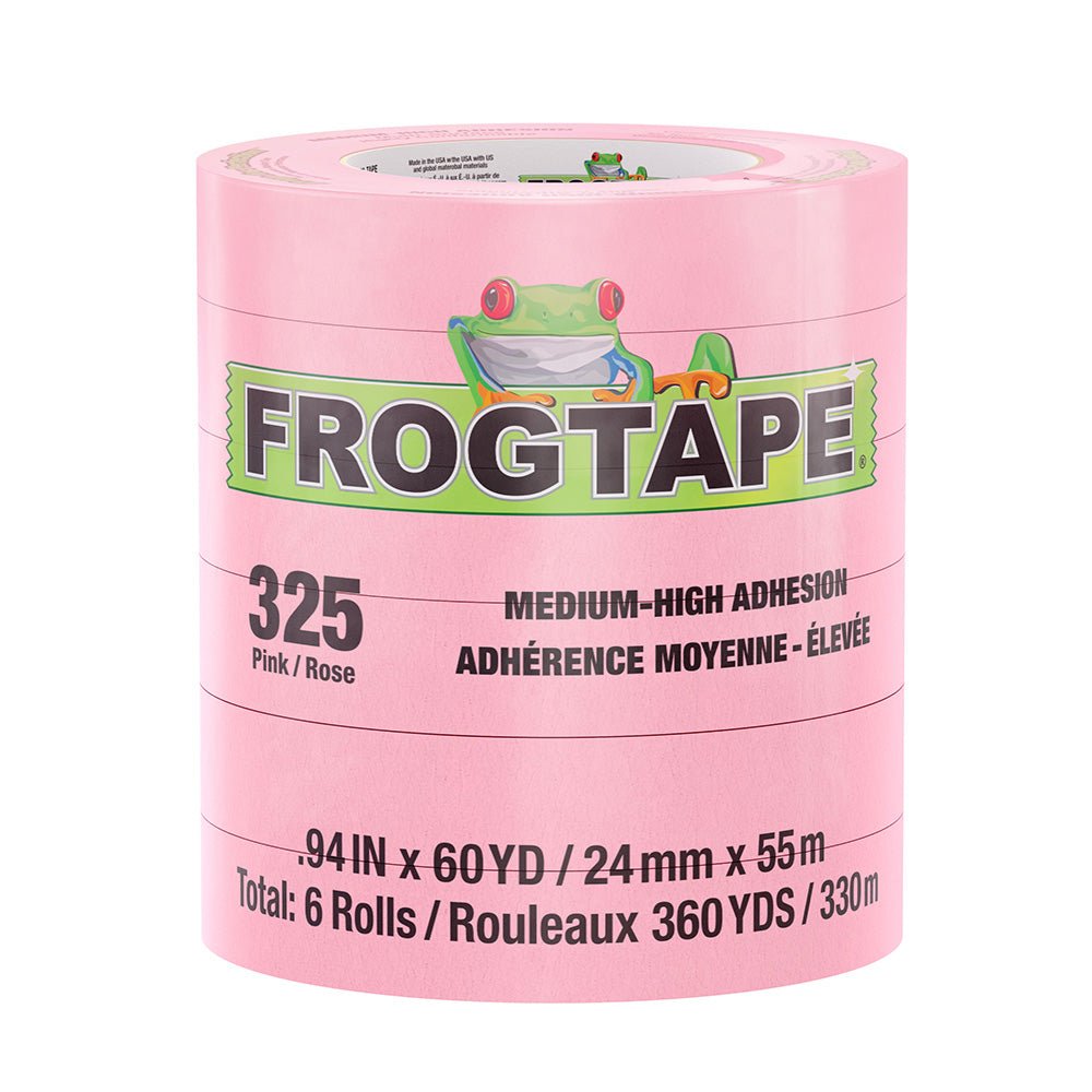 FrogTape CP 325 Medium - High Adhesion Masking Tape - 24MM x 55M x 6 - Pack - Pink - Rated for 325F [105333] - The Happy Skipper