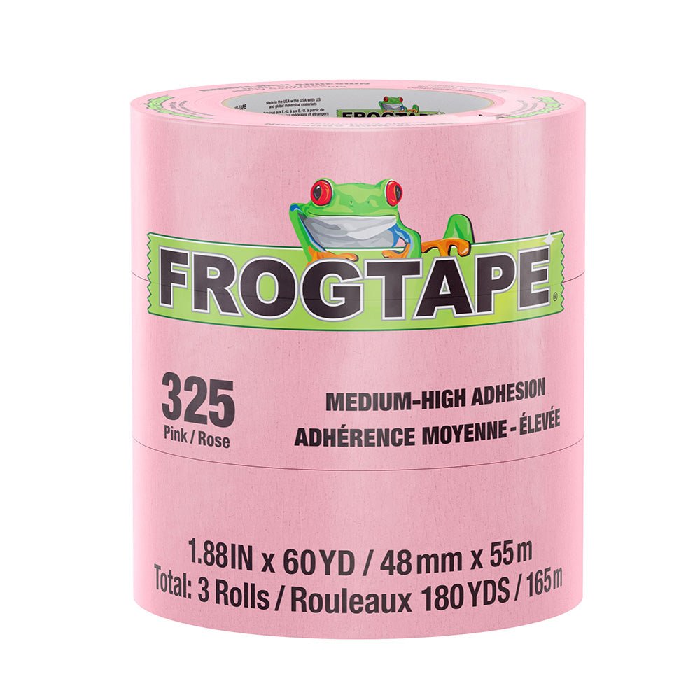 FrogTape CP 325 Medium - High Adhesion Masking Tape - 48MM x 55M x 3 - Pack - Pink - Rated for 325F [105335] - The Happy Skipper