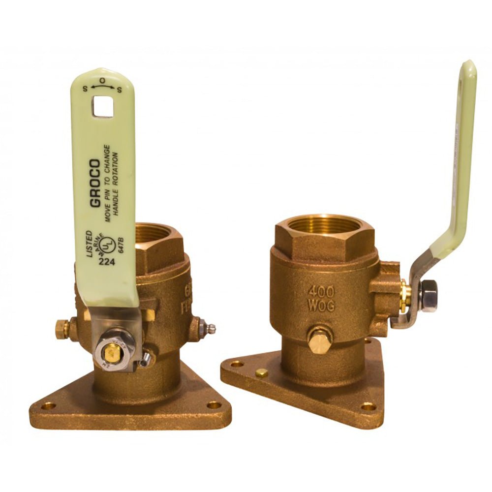 GROCO 2 - 1/2" Bronze Tri - Flanged Ball Valve/Seacock [FBV - 2500] - The Happy Skipper