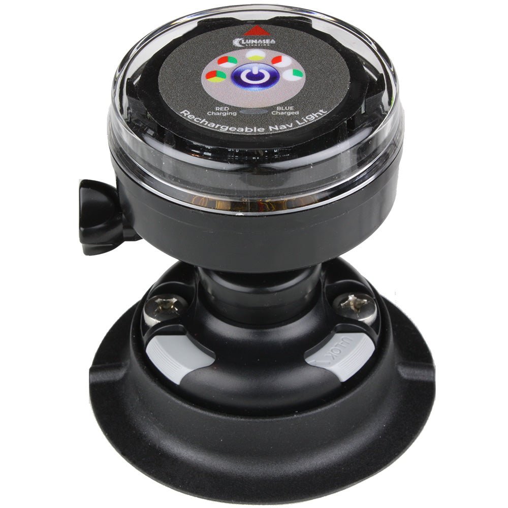 Lunasea Rechargeable Tri - Color Portable Navigation Light w/RailBlaza Quikport Mount - Black [LLB - 72BK - UB - 01] - The Happy Skipper