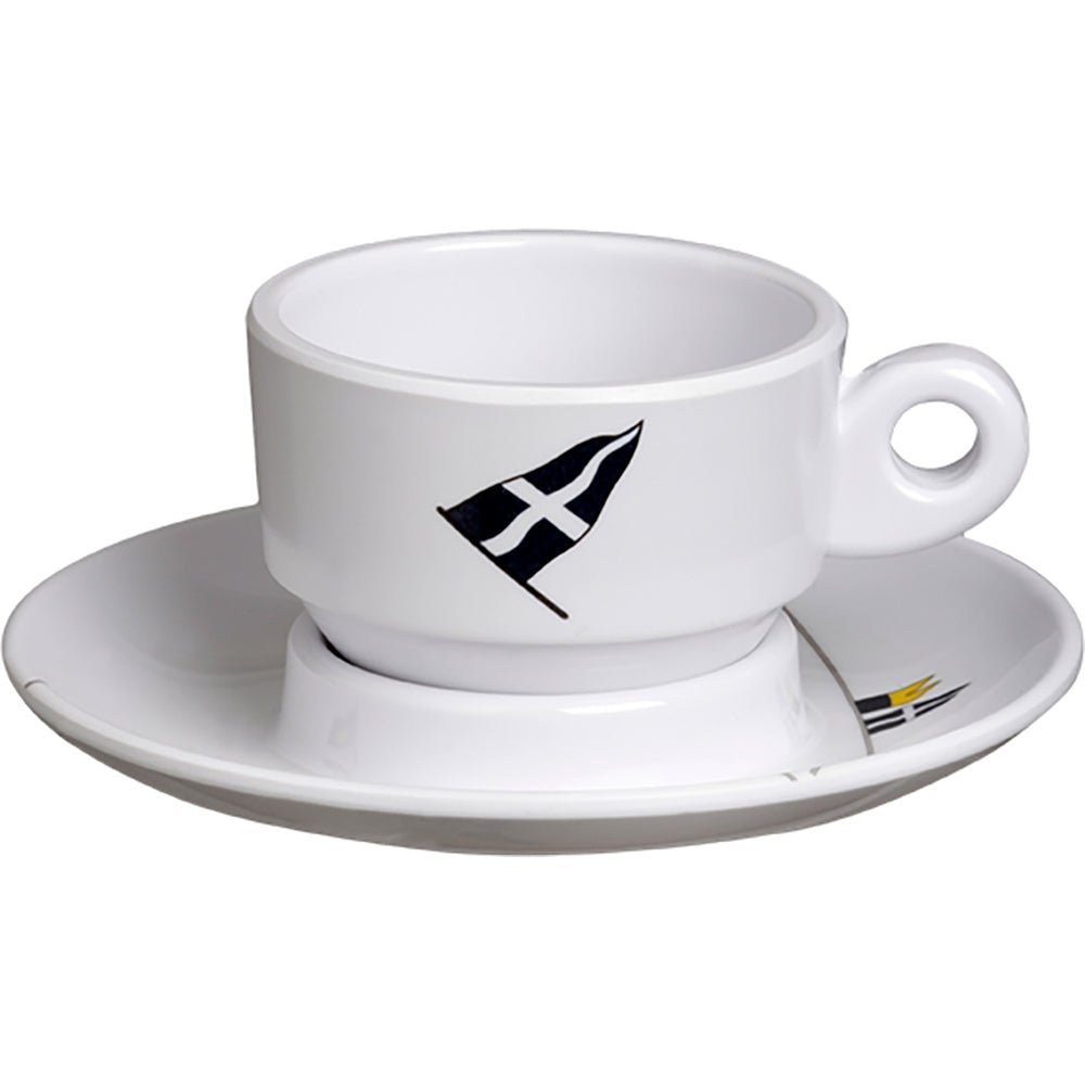 Marine Business Melamine Espresso Cup Plate Set - REGATA - Set of 6 [12006C] - The Happy Skipper