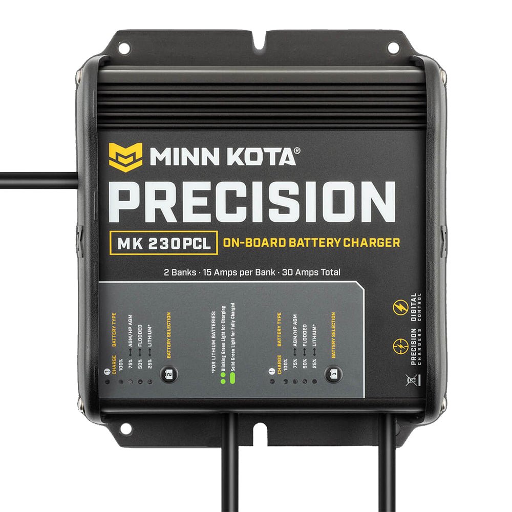 Minn Kota On-Board Precision Charger MK-230 PCL 2 Bank x 15 AMP LI Optimized Charger [1832304] - The Happy Skipper