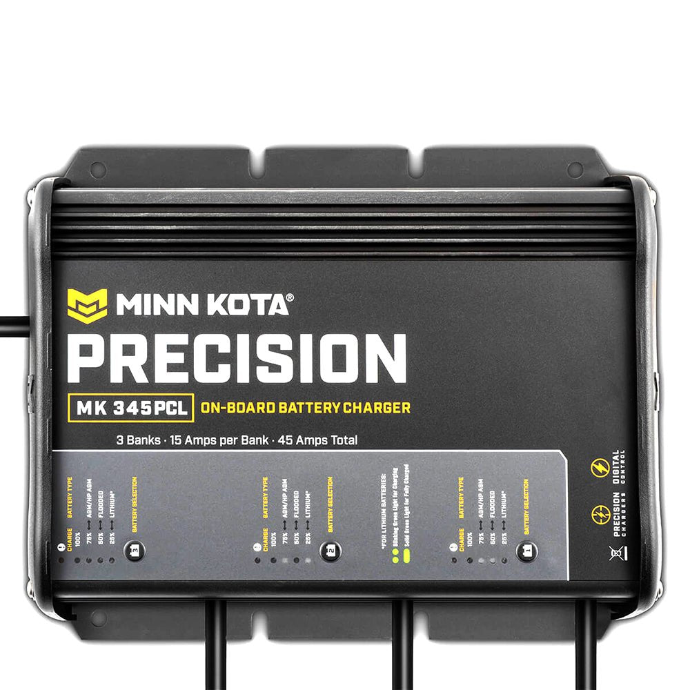 Minn Kota On-Board Precision Charger MK-345 PCL 3 Bank x 15 AMP LI Optimized Charger [1833454] - The Happy Skipper