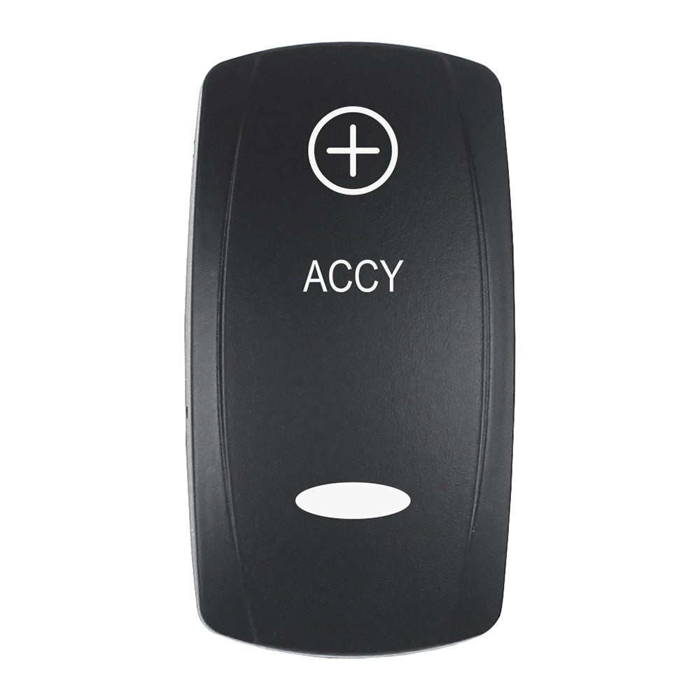 Pacer Actuator - 'ACCY' f/V Series Contura Switches - Black - Laser Etched (Top/Bottom Light) [EV2LE - ACC] - The Happy Skipper