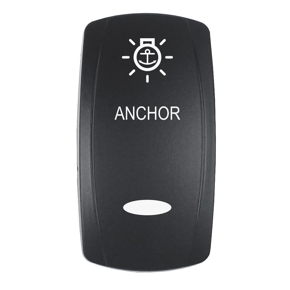 Pacer Actuator - 'ANCHOR' f/V Series Contura Switches - Black - Laser Etched (Top/Bottom Light) [EV2LE - ANC] - The Happy Skipper