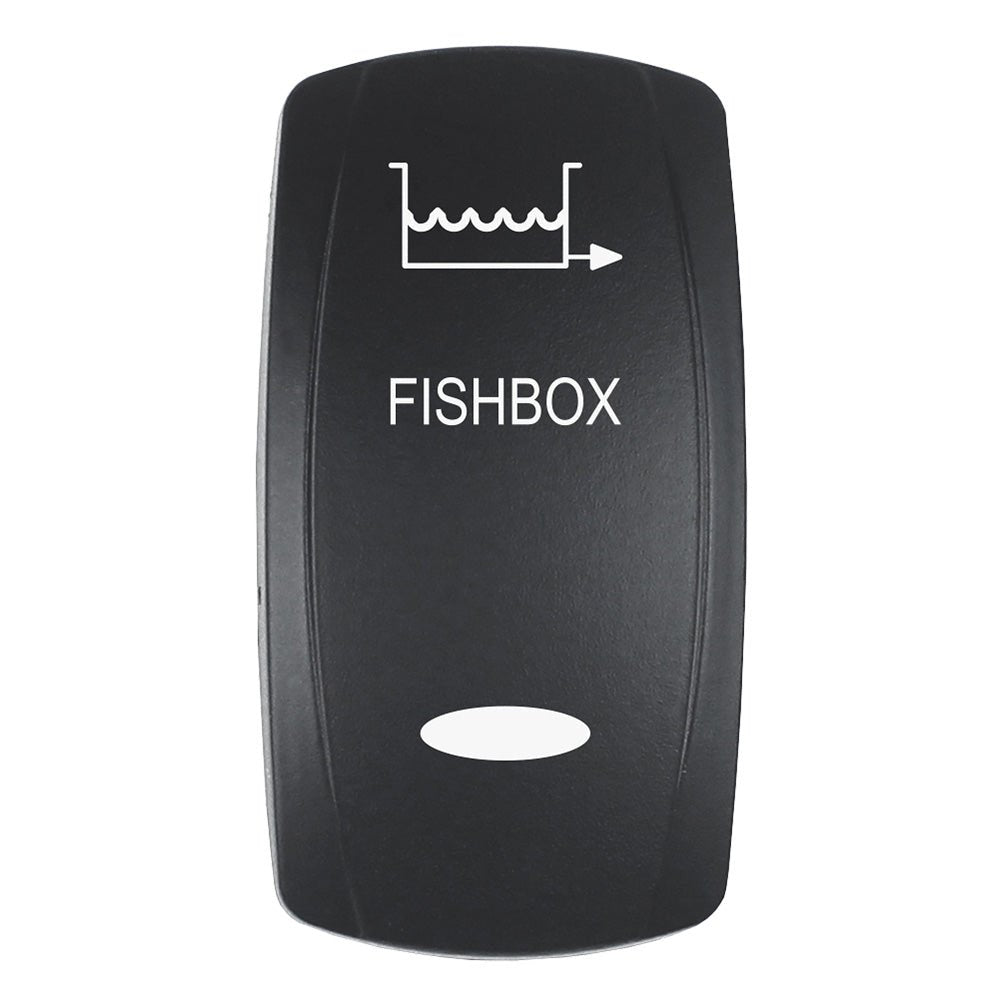 Pacer Actuator - 'FISHBOX' f/V Series Contura Switches - Black - Laser Etched (Top/Bottom Light) [EV2LE - FBX] - The Happy Skipper