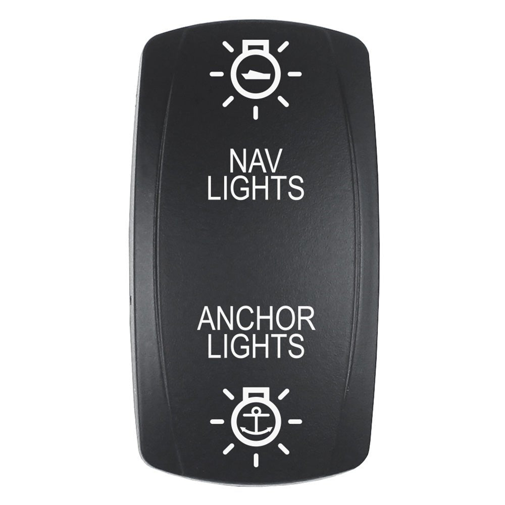 Pacer Actuator - 'NAV/ANC' f/V Series Contura Switches - Black - Laser Etched (Top/Bottom Light) [EV2LE - NAVANC] - The Happy Skipper