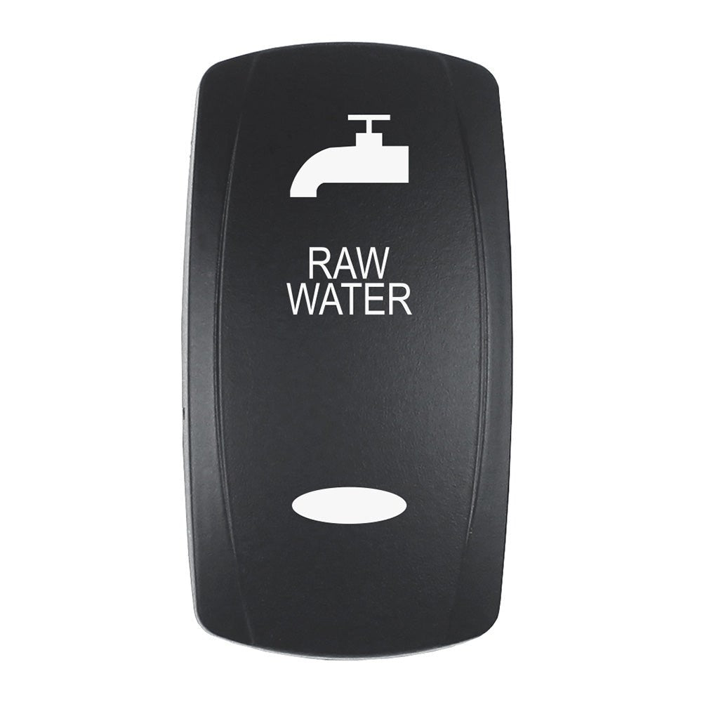 Pacer Actuator - 'RAW WATER' f/V Series Contura Switches - Black - Laser Etched (Top/Bottom Light) [EV2LE - RAW] - The Happy Skipper