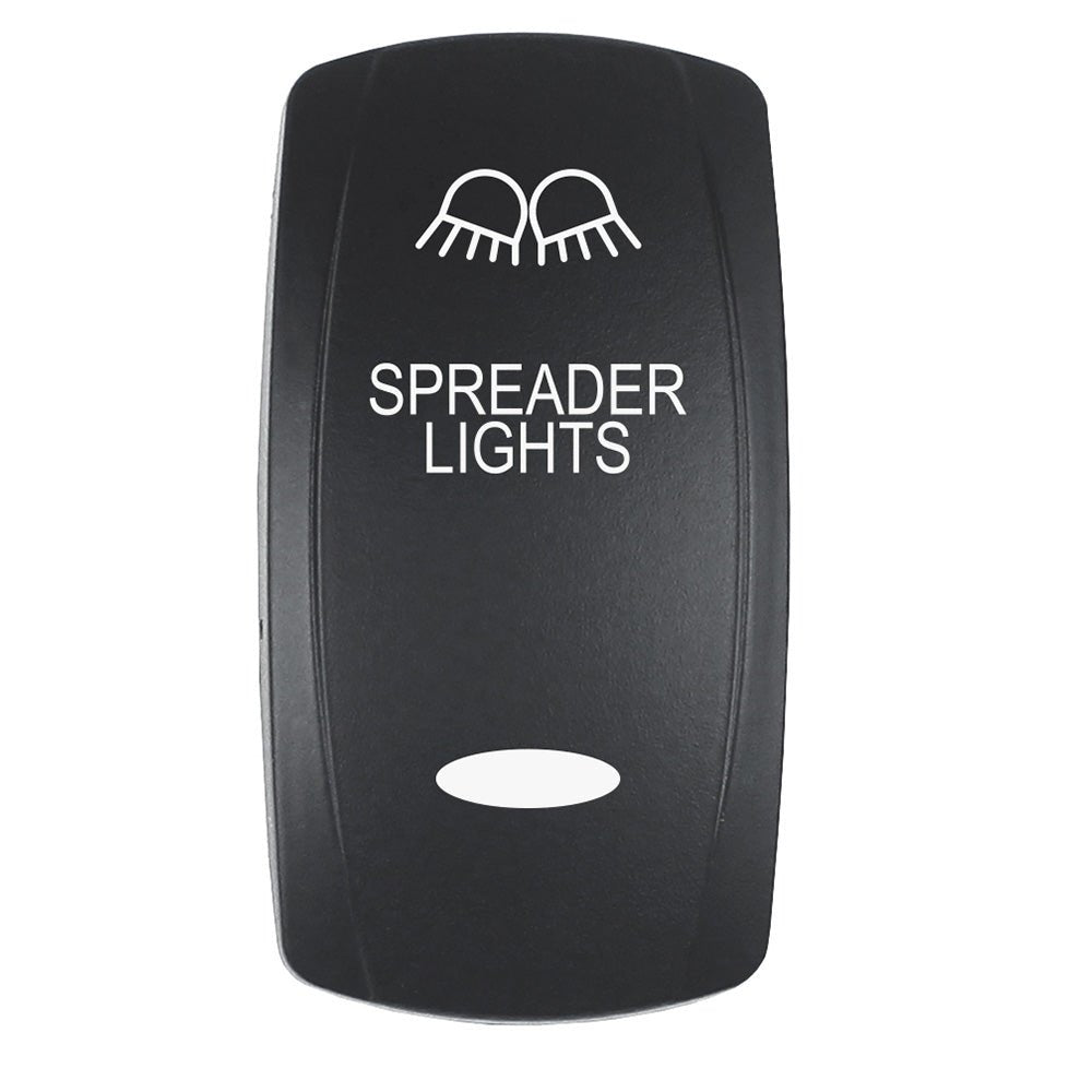 Pacer Actuator - 'SPREADER LIGHTS' f/V Series Contura Switches - Black - Laser Etched (Top/Bottom Light) [EV2LE - SPDR] - The Happy Skipper