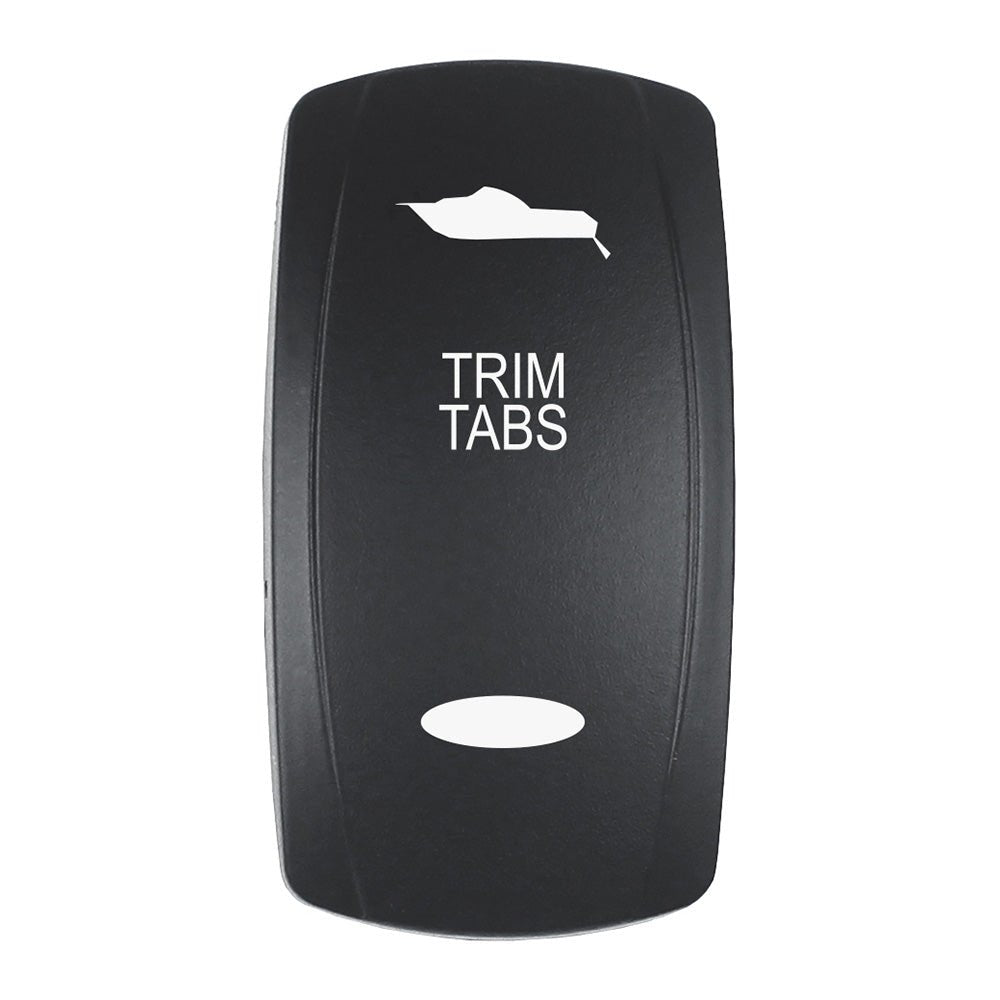 Pacer Actuator - 'TRIM TABS' f/V Series Contura Switches - Black - Laser Etched (Top/Bottom Light) [EV2LE - TRM] - The Happy Skipper