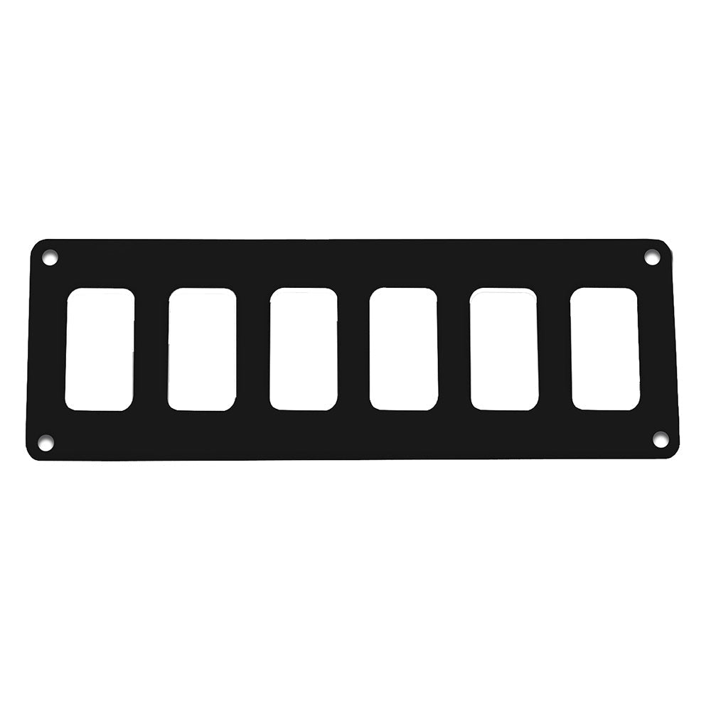 Pacer Switch Panel - 6 Switch 1 Row - 8" x 2.75" - Black Powder Coated Aluminum [PSC - 61 - BK] - The Happy Skipper