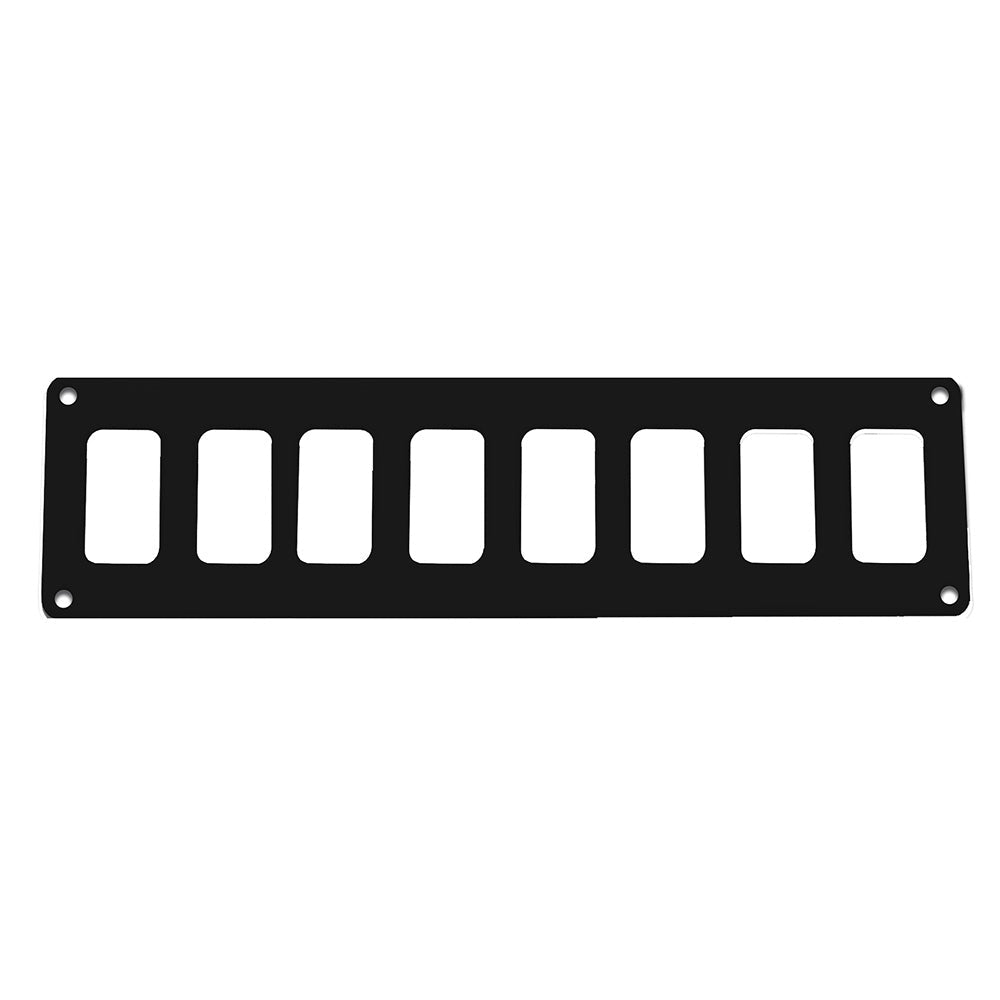 Pacer Switch Panel - 8 Switch 1 Row - 12.5" x 2.75" - Black Powder Coated Aluminum [PSC - 81 - BK] - The Happy Skipper