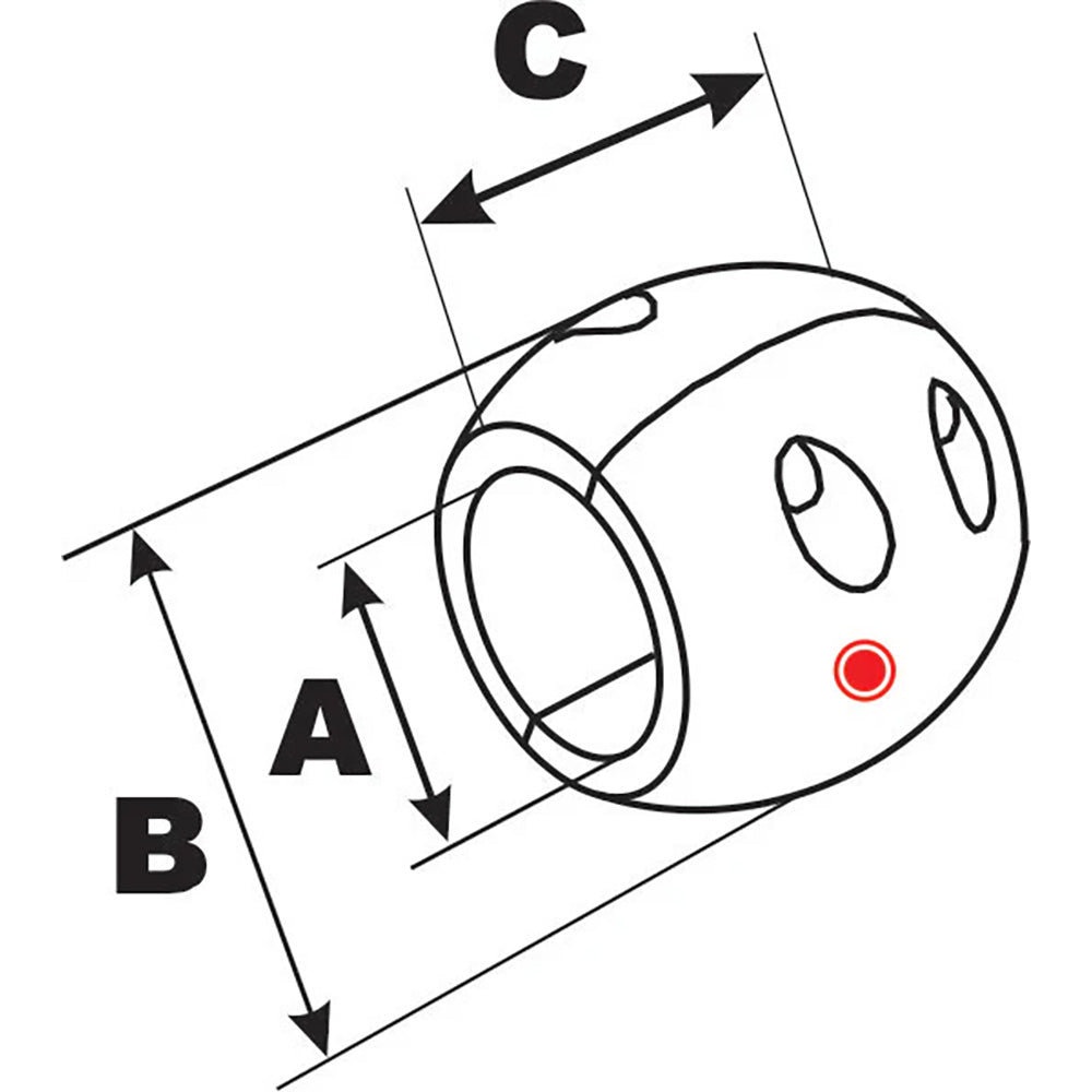 Performance Metals 1 - 1/4" (Large) Streamlined Shaft Anode - Aluminum [C1250AA] - The Happy Skipper