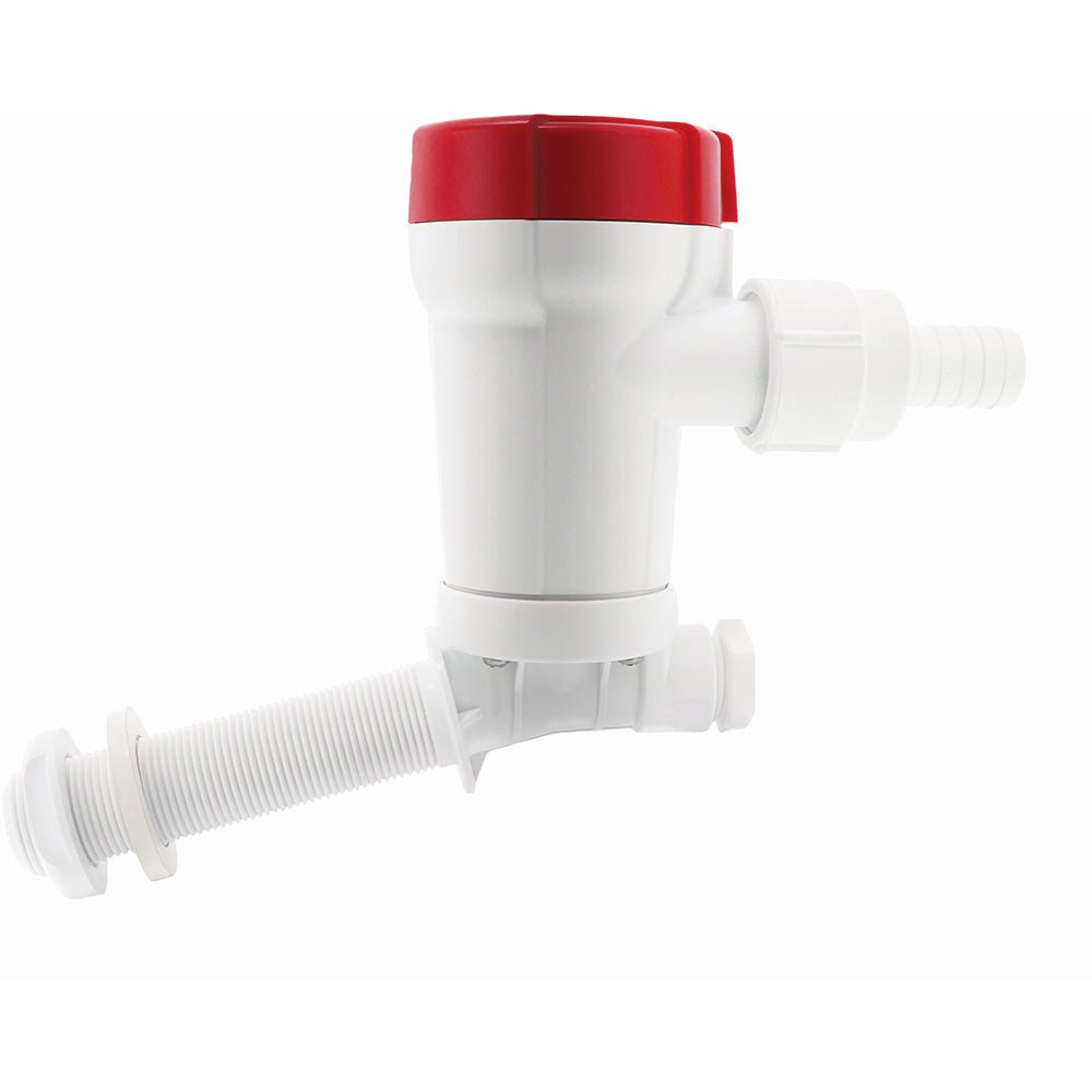 Rule 1100 GPH Livewell Pump Angled Thru - Hull Inlet [605C] - The Happy Skipper