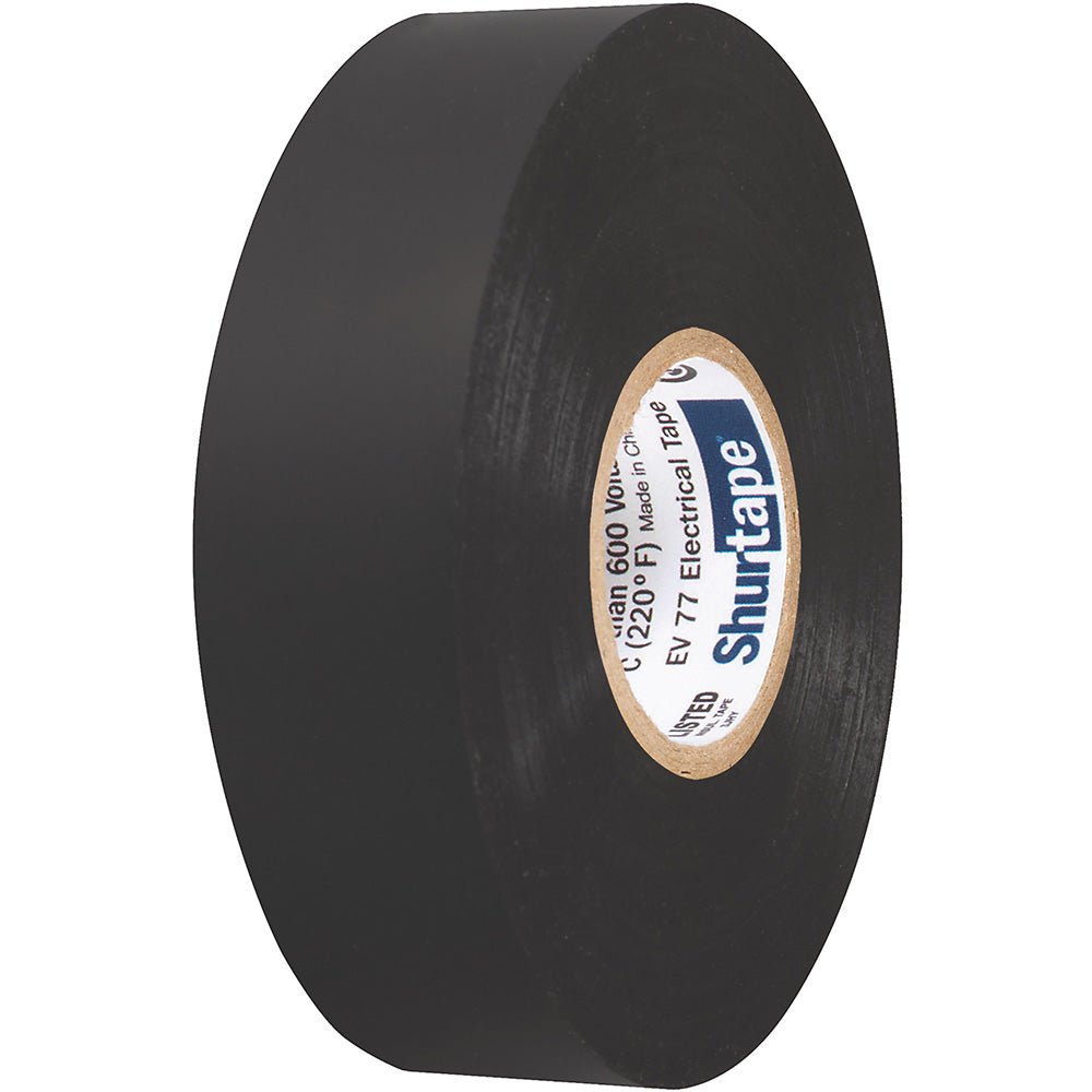 Shurtape EV 077B Professional Grade Black Electrical Tape f/Insulating Splicing - 3/4" x 66' - 10 - Pack [104706] - The Happy Skipper