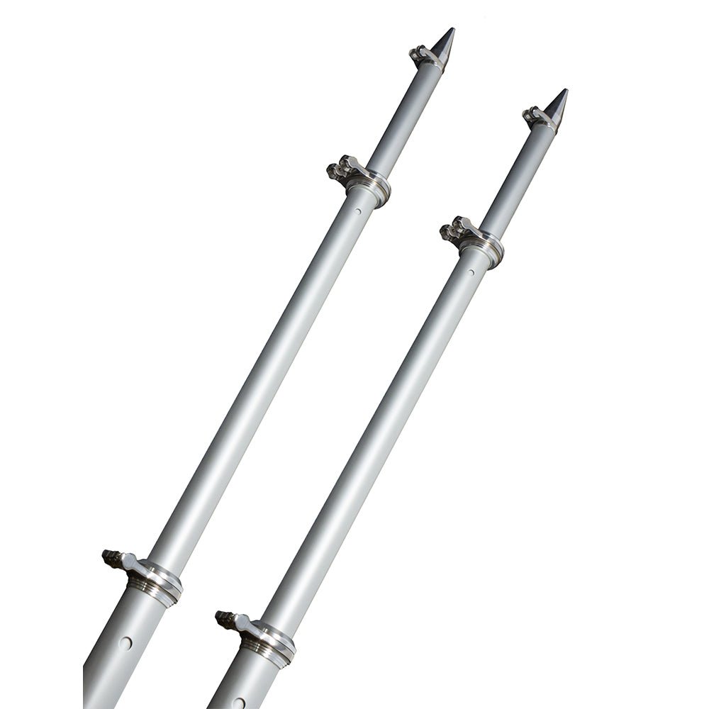 TACO 18 Deluxe Outrigger Poles w/Rollers - Silver/Silver [OT - 0318HD - VEL] - The Happy Skipper