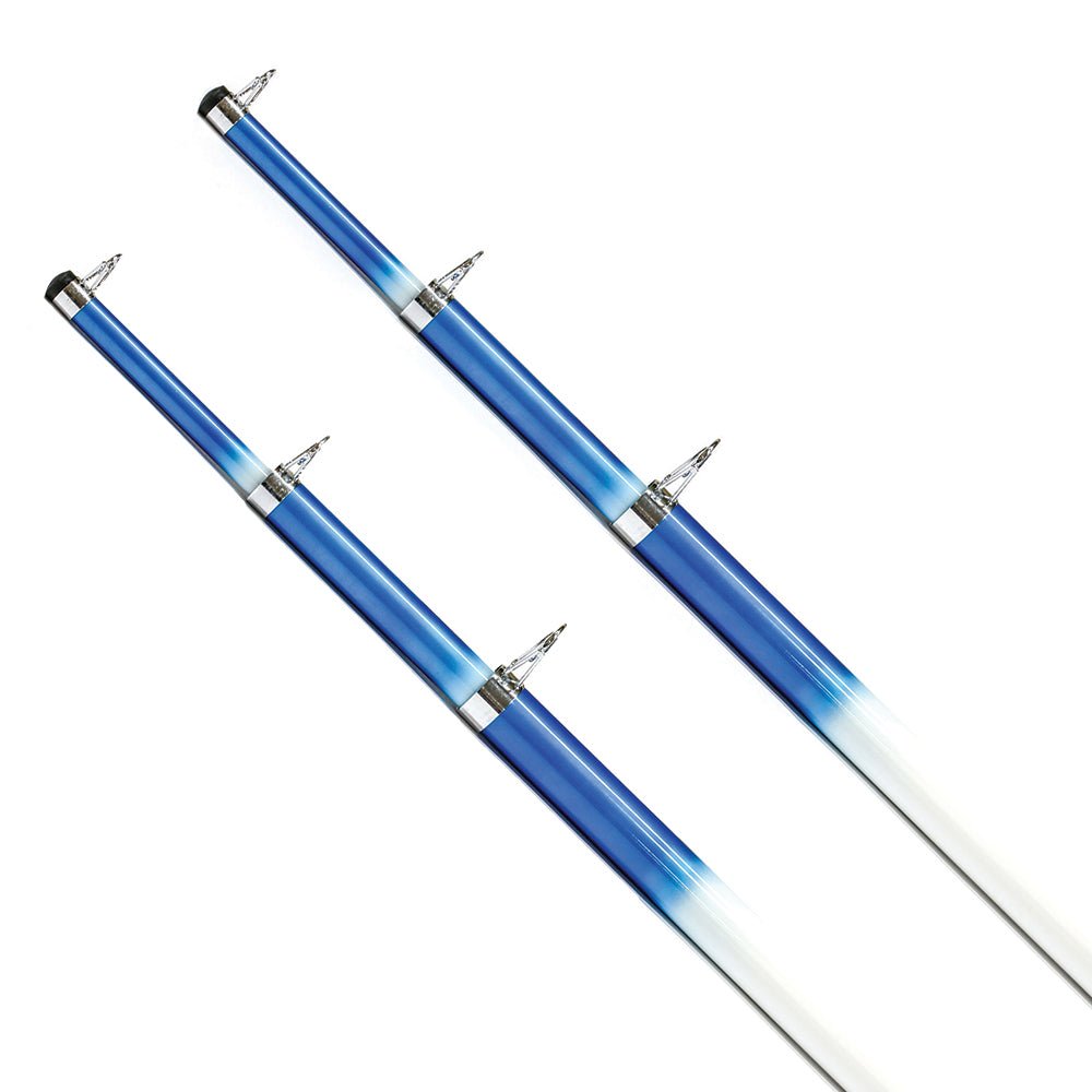 Tigress 15 Telescoping Fiberglass Outrigger Poles - 1 - 1/8" O.D. - White/Blue - Pair [88200] - The Happy Skipper