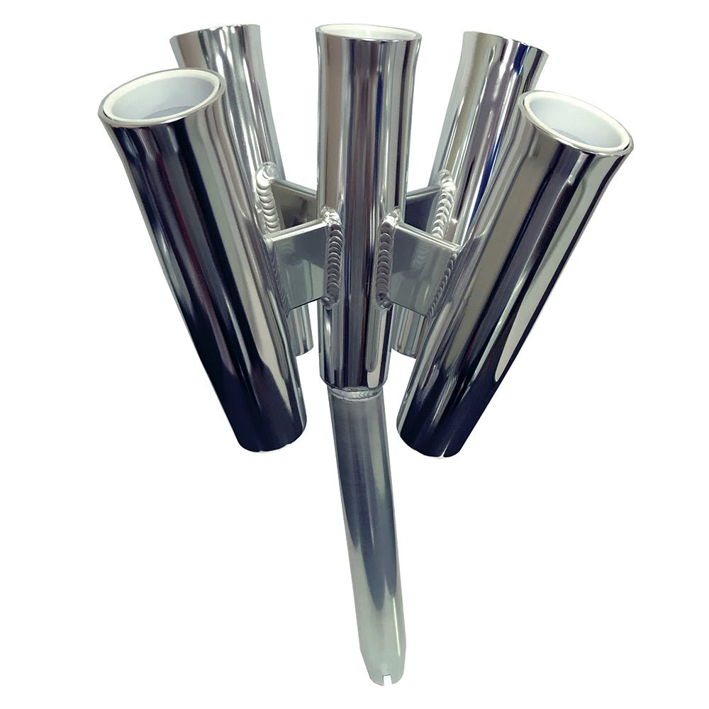 Tigress Five Rod Cluster - Bent Butt - Polished Aluminum [88157 - 2] - The Happy Skipper