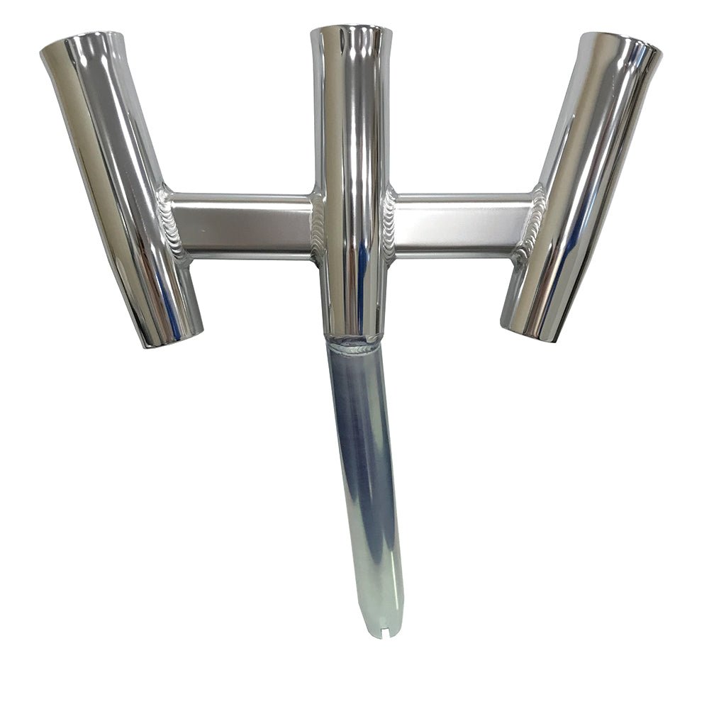 Tigress GS Trident Rod Holder - Bent Butt - Polished Aluminum [88160] - The Happy Skipper