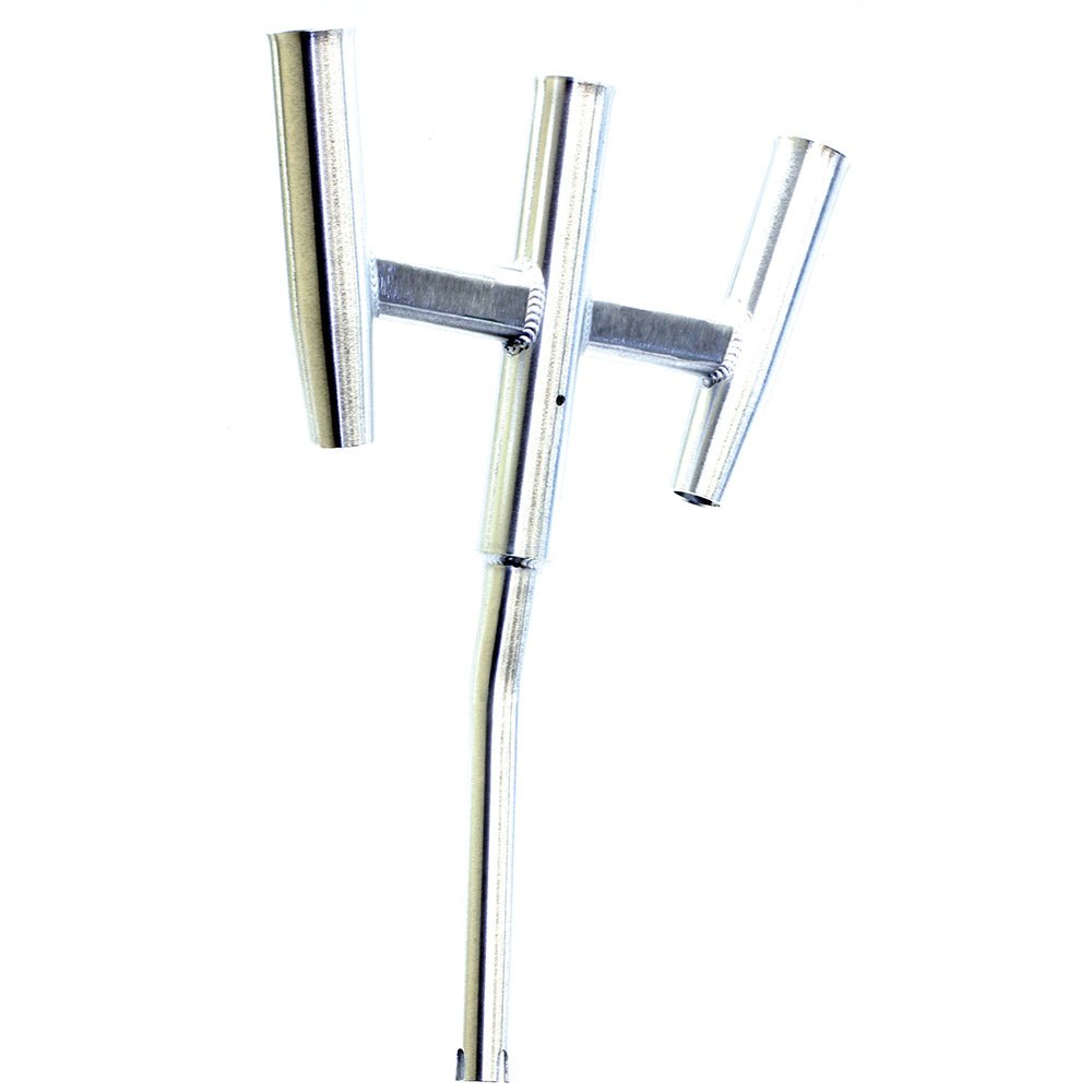 Tigress Triple Aluminum Kite Rod Holder - Bent Butt - Brushed [88156] - The Happy Skipper