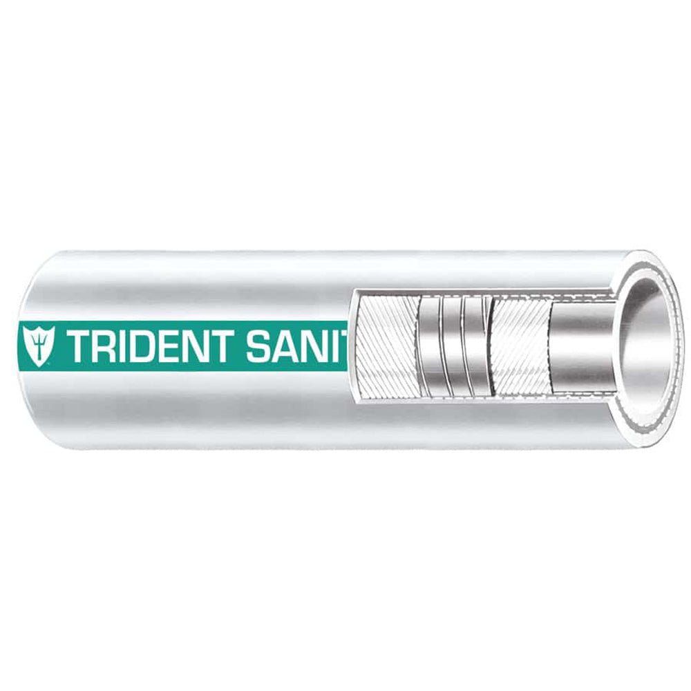 Trident Marine 1 - 1/2" x 50 Coil Premium Marine Sanitation Hose - White w/Green Stripe [102 - 1126] - The Happy Skipper